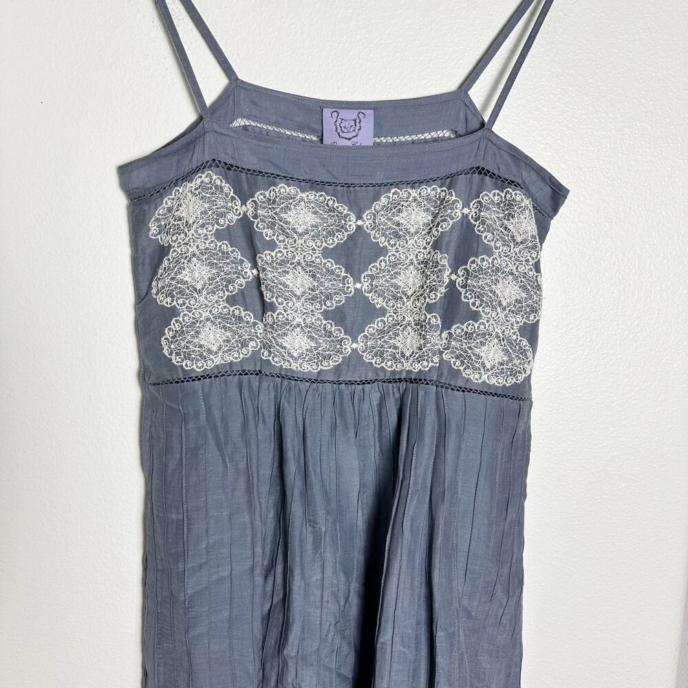 Thierry Colson Silk Cotton Lawn Lace Pintuck Dress Party Beach Lounge sz XS - Picture 2 of 6